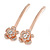 2 Bridal/ Prom Clear Crystal Flower Hair Grips/ Slides In Rose Gold Tone - 60mm Across - view 4