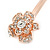 2 Bridal/ Prom Clear Crystal Flower Hair Grips/ Slides In Rose Gold Tone - 60mm Across - view 5
