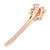 2 Bridal/ Prom Clear Crystal Flower Hair Grips/ Slides In Rose Gold Tone - 60mm Across - view 7