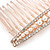 Bridal/ Wedding/ Prom/ Party Rose Gold Tone Clear Austrian Crystal Pealr Side Hair Comb - 80mm - view 4