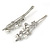 2 Bridal/ Prom Clear Crystal, Pearl Floral Hair Grips/ Slides In Rhodium Plating - 70mm L - view 4