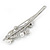 2 Bridal/ Prom Clear Crystal, Pearl Floral Hair Grips/ Slides In Rhodium Plating - 70mm L - view 6