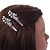 2 Bridal/ Prom Clear Crystal, Pearl Floral Hair Grips/ Slides In Rhodium Plating - 70mm L - view 3