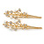 2 Bridal/ Prom Clear Crystal, Pearl Floral Hair Grips/ Slides In Gold Plating - 70mm L