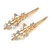 2 Bridal/ Prom Clear Crystal, Pearl Floral Hair Grips/ Slides In Gold Plating - 70mm L - view 8