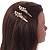 2 Bridal/ Prom Clear Crystal, Pearl Floral Hair Grips/ Slides In Gold Plating - 70mm L - view 2
