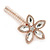 Large Glass Pearl, Clear Crystal Flower Hair Beak Clip/ Concord Clip In Rose Gold Tone - 90mm L - view 10