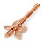 Large Glass Pearl, Clear Crystal Flower Hair Beak Clip/ Concord Clip In Rose Gold Tone - 90mm L - view 5