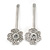 2 Bridal/ Prom Clear Crystal Flower Hair Grips/ Slides In Rhodium Plated Metal - 60mm Across - view 1