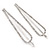 2 Bridal/ Prom Clear Crystal Open Loop Hair Grips/ Slides In Rhodium Plated Metal - 70mm L - view 4