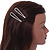 2 Bridal/ Prom Clear Crystal Open Loop Hair Grips/ Slides In Rhodium Plated Metal - 70mm L - view 2