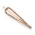 2 Bridal/ Prom Clear Crystal Open Loop Hair Grips/ Slides In Rose Gold Tone Metal - 70mm L - view 6