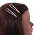 2 Bridal/ Prom Clear Crystal Open Loop Hair Grips/ Slides In Rose Gold Tone Metal - 70mm L - view 3