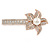 Large Glass Pearl, Clear Crystal Flower Hair Beak Clip/ Concord Clip In Rose Gold Tone - 85mm L - view 4