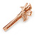 Large Glass Pearl, Clear Crystal Flower Hair Beak Clip/ Concord Clip In Rose Gold Tone - 85mm L - view 5