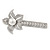 Large Glass Pearl, Clear Crystal Flower Hair Beak Clip/ Concord Clip In Rhodium Plating - 85mm L - view 7