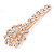 Large Clear Crystal Flower Hair Beak Clip/ Concord Clip In Rose Gold Tone - 90mm L - view 6