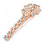 Large Clear Crystal Flower Hair Beak Clip/ Concord Clip In Rose Gold Tone - 90mm L - view 8