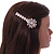 Large Clear Crystal Flower Hair Beak Clip/ Concord Clip In Rose Gold Tone - 90mm L - view 2