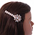 Large Clear Crystal Flower Hair Beak Clip/ Concord Clip In Rose Gold Tone - 90mm L - view 3