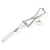 Silver Plated Clear Crystal White Glass Pearl Open Bow Hair Slide/ Grip - 50mm Across - view 4