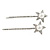 Pair Of Clear Crystal White Pearl Star Hair Slides In Rhodium Plating - 60mm L - view 7
