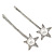 Pair Of Clear Crystal White Pearl Star Hair Slides In Rhodium Plating - 60mm L - view 8