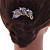 Statement Purple/ AB Crystal Leaf Side Comb In Gold Plated Metal - 95mm L - view 2