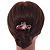 Statement Magenta/ Pink / AB Crystal Butterfly Side Comb In Gold Plated Metal - 95mm L - view 3
