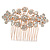 Bridal/ Wedding/ Prom/ Party Rose Gold Tone Clear Austrian Crystal Floral Side Hair Comb - 75mm