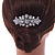Bridal/ Wedding/ Prom/ Party Silver Tone Clear Austrian Crystal Floral Side Hair Comb - 75mm - view 3