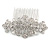 Bridal/ Wedding/ Prom/ Party Silver Tone Clear Austrian Crystal Floral Side Hair Comb - 75mm - view 6