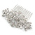 Bridal/ Wedding/ Prom/ Party Silver Tone Clear Austrian Crystal Floral Side Hair Comb - 75mm - view 7