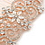Clear Austrian Crystal Flowers and Twirls Side Hair Comb In Rose Gold Tone - 85mm - view 4
