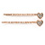 2 Clear Crystal Heart Hair Grips/ Slides In Gold Plating - 55mm L