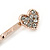2 Clear Crystal Heart Hair Grips/ Slides In Gold Plating - 55mm L - view 5