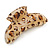 Large Gold Tone Animal Print Acrylic Hair Claw/ Clamp (Brown/ Beige) - 95mm Long - view 6