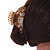 Large Gold Tone Animal Print Acrylic Hair Claw/ Clamp (Brown/ Sand) - 95mm Long - view 3