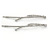 Pair Of Long Clear Crystal 'Daisy' Hair Slides In Silver Tone Metal - 90mm L - view 6