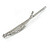 Pair Of Long Clear Crystal 'Daisy' Hair Slides In Silver Tone Metal - 90mm L - view 4