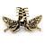 Vintage Inspired Red Crystal Butterfly with Mobile Wings Hair Claw In Antique Gold Tone - 85mm Across - view 5