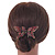 Vintage Inspired Red Crystal Butterfly with Mobile Wings Hair Claw In Antique Gold Tone - 85mm Across - view 2