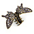 Vintage Inspired Purple Crystal Butterfly with Mobile Wings Hair Claw In Antique Gold Tone - 85mm Across - view 9
