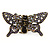 Vintage Inspired Purple Crystal Butterfly with Mobile Wings Hair Claw In Antique Gold Tone - 85mm Across - view 10