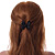 Small Butterfly Black Acrylic Hair Claw - 45mm Width - view 3