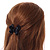 Small Butterfly Black Acrylic Hair Claw - 45mm Width - view 4