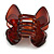 Small Butterfly Brown Acrylic Hair Claw - 45mm Width - view 4