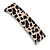 'Clic Clic' Stylish Giraffe Animal Print Hair Slide/ Grip with Silver Tone Closure - 75mm Across