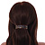 'Clic Clic' Stylish Brown Floral Print Hair Slide/ Grip/ Hair Clip with Silver Tone Closure - 70mm Across - view 2