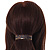 'Clic Clic' Stylish Brown Floral Print Hair Slide/ Grip/ Hair Clip with Silver Tone Closure - 70mm Across - view 3
